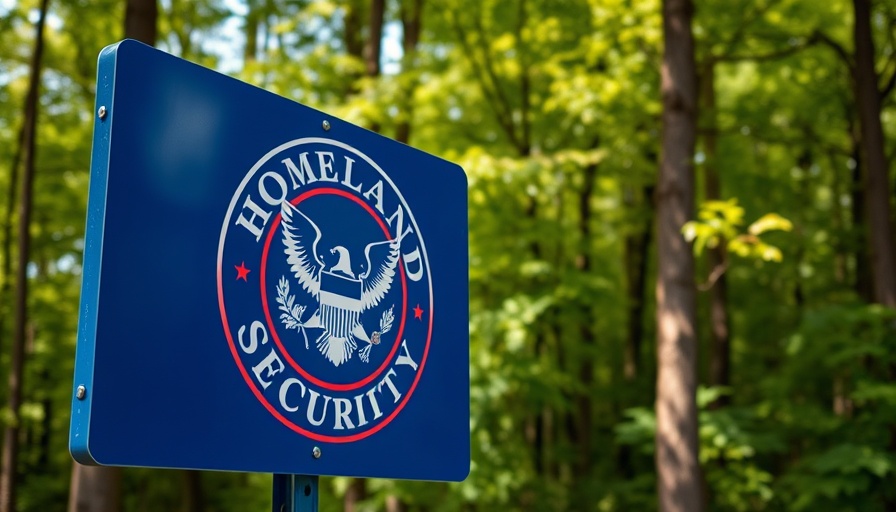 Homeland Security sign in green setting related to Trump self-deportation offer.