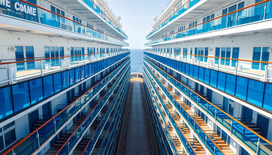 Impact of cruise cabin location with blue glass balconies.