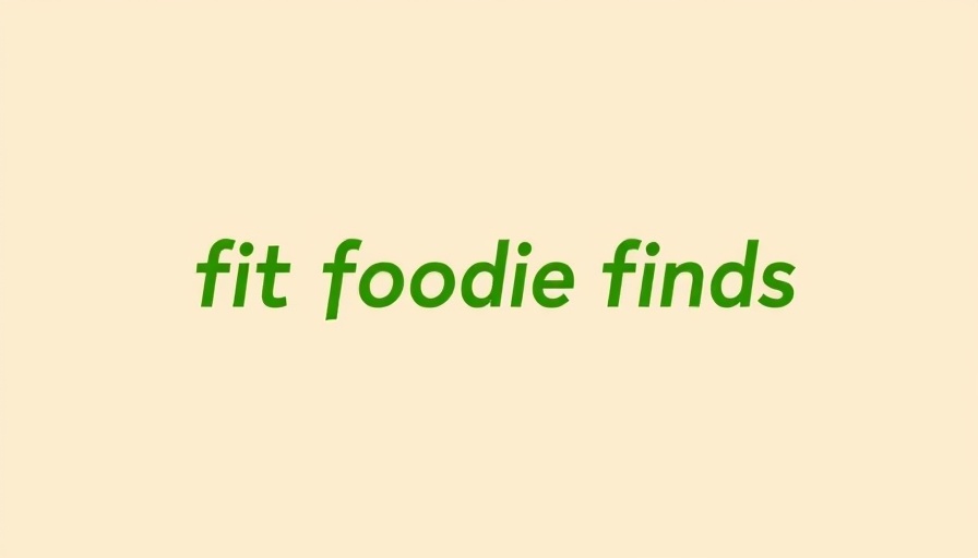 Minimalist logo 'fit foodie finds' in green on beige background.