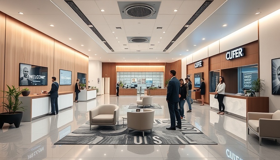 Modern Chewy office reception area, highlighting departure context.
