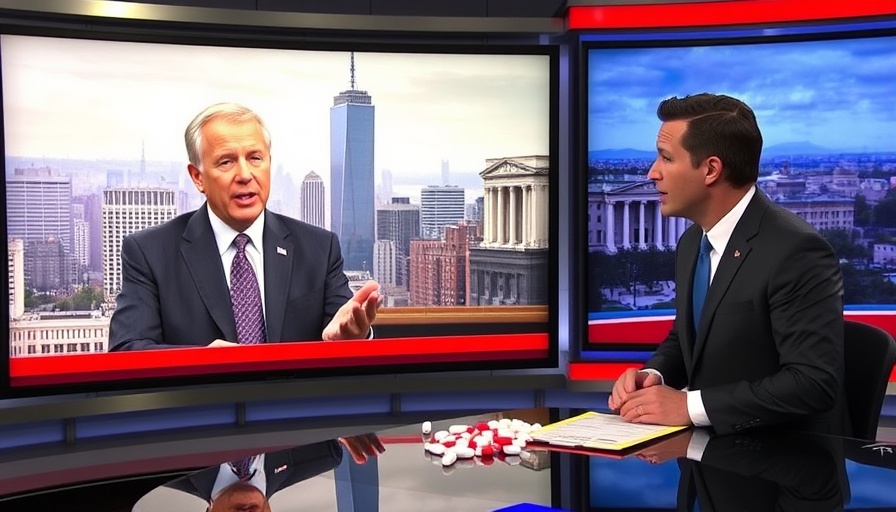 News broadcast discussing Trump's executive order on prescription drug costs.