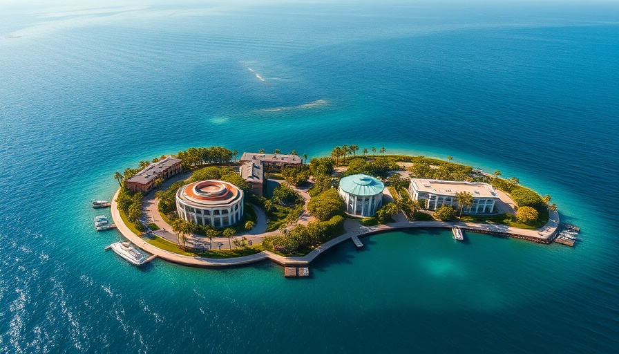 Fisher Island waterfront lot sale view on a sunny day.