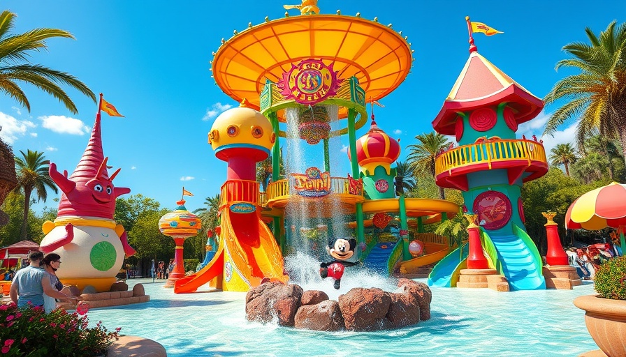 Vibrant water park with cartoon theme at all-inclusive resort