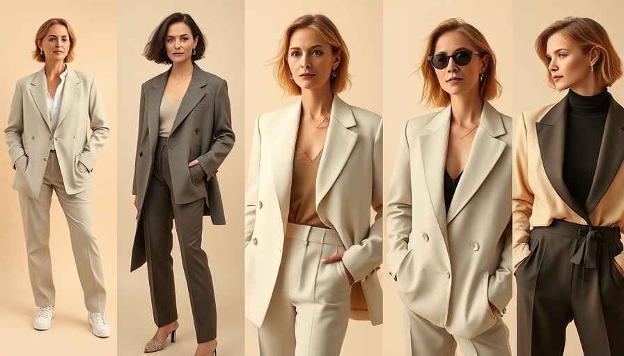 Elegant fashion collage for women over 40 with neutral tones.