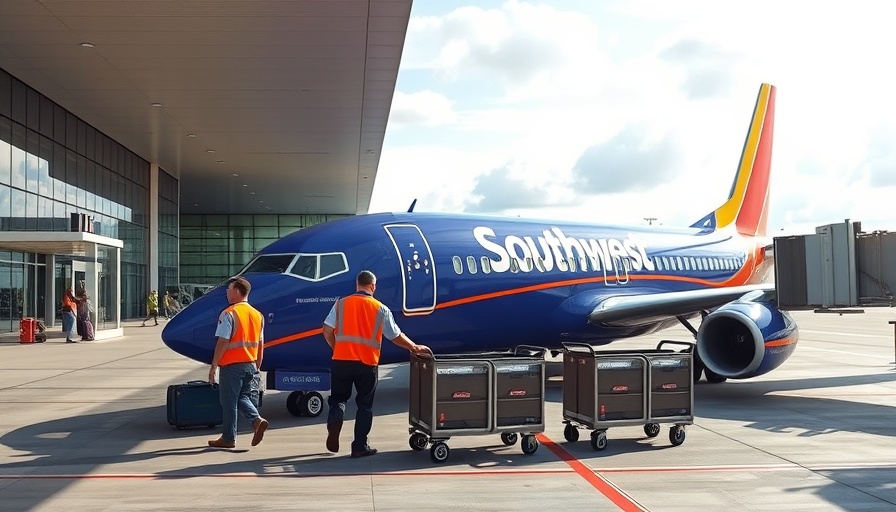 Southwest Airlines aircraft at terminal preparing for long-haul flight
