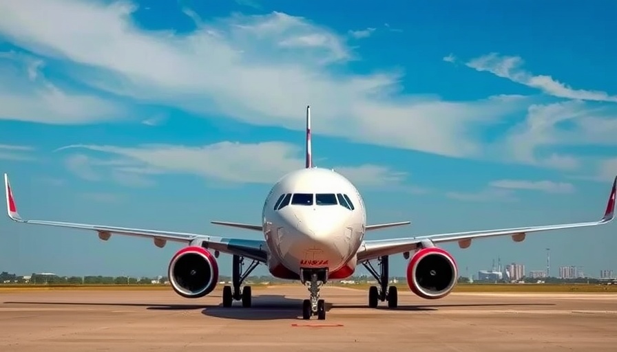 Air India airplane showcasing transformation plans on tarmac under clear sky.