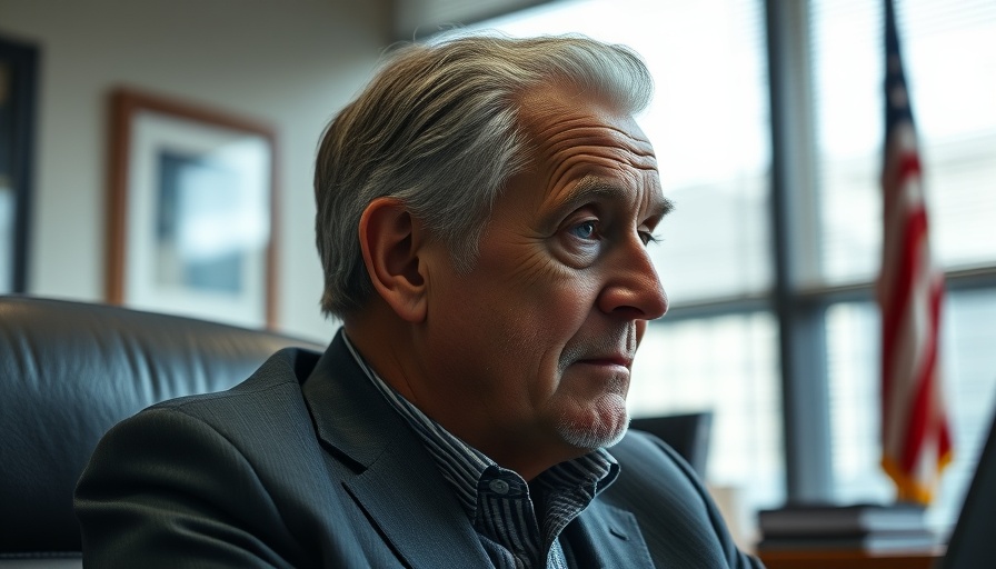 Contemplative older man in office, transitioning from Medicaid to employer healthcare.
