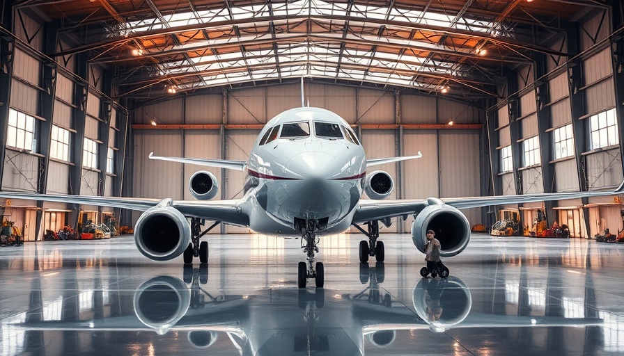 United Airlines plane inside a hangar