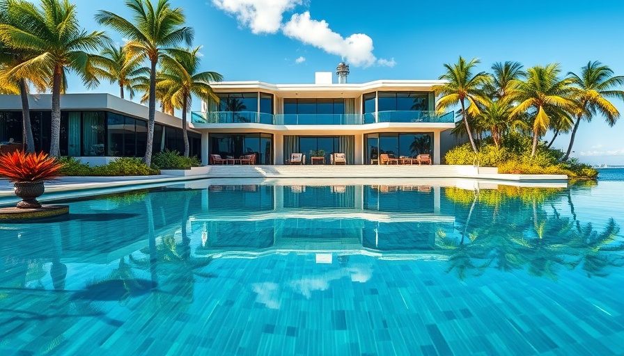 Luxurious waterfront mansion in Florida luxury real estate market.
