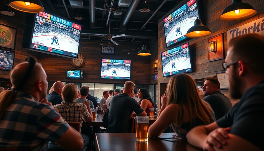 Fans watching Florida Panthers game in sports bar, economic boost.