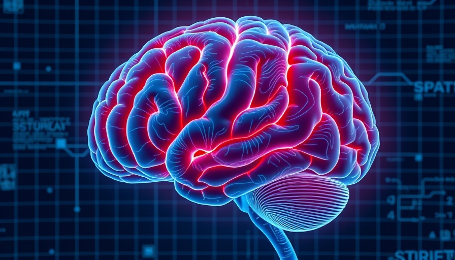 Medical illustration highlighting stroke areas in the brain related to lipoprotein(a).