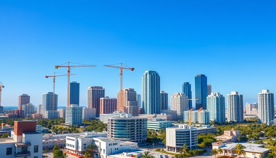 Skyline of West Palm Beach with construction cranes illustrating growth and opportunity for construction loans.