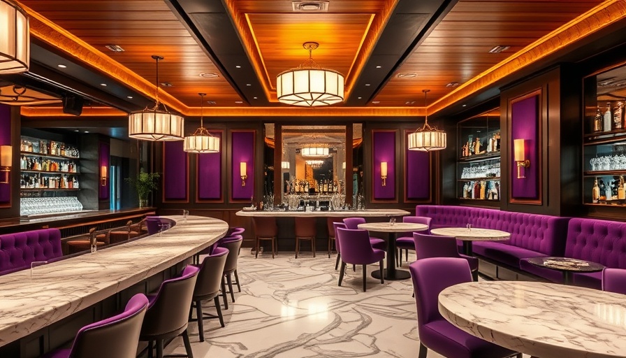 Elegant modern bar at upscale lounge, ideal for premium travel credit card users.