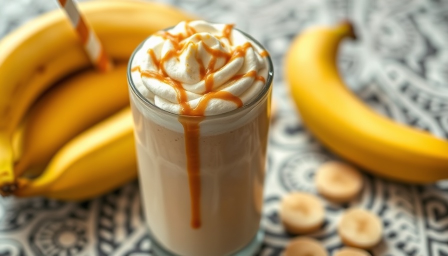 Peanut Butter Banana Cheesecake Protein Shake with bananas.