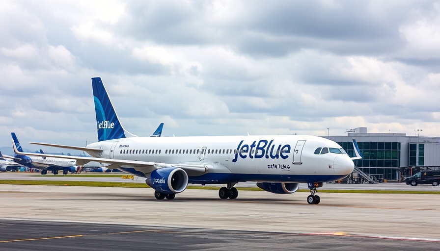 JetBlue Miami exit impact: airplane on airport tarmac.