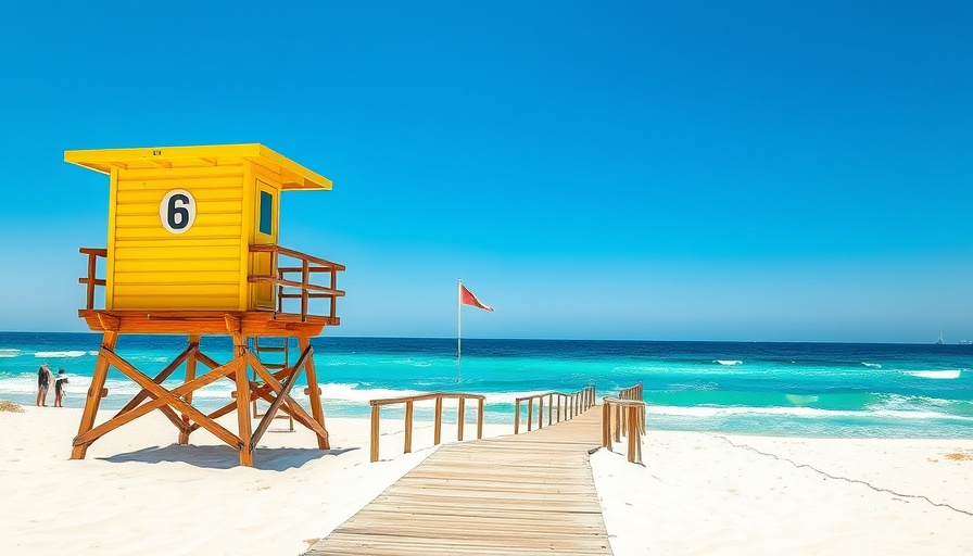 Fun things to do in Pensacola Beach, showcasing a lifeguard tower and ocean view.