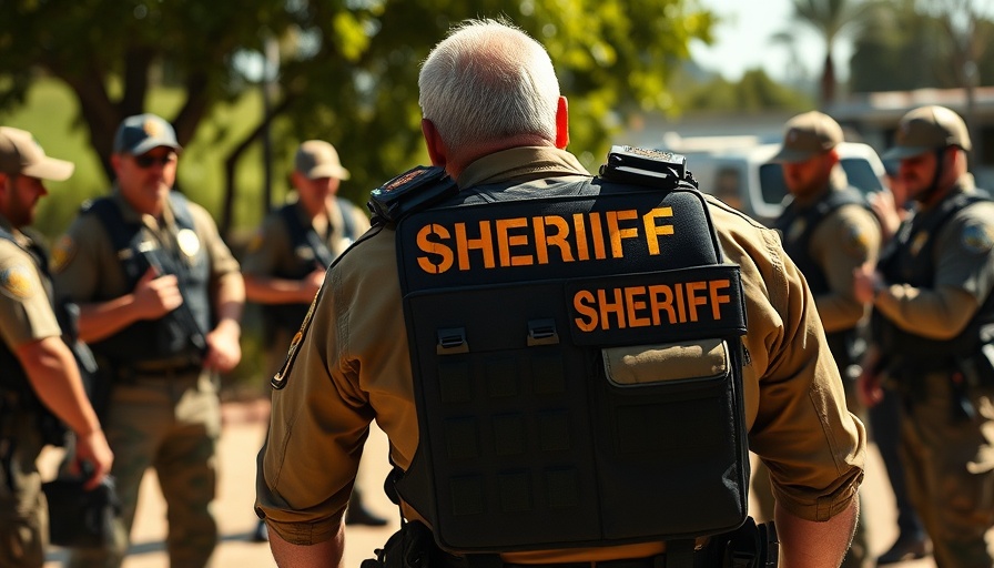 Sheriff in tactical gear outdoors in a group setting