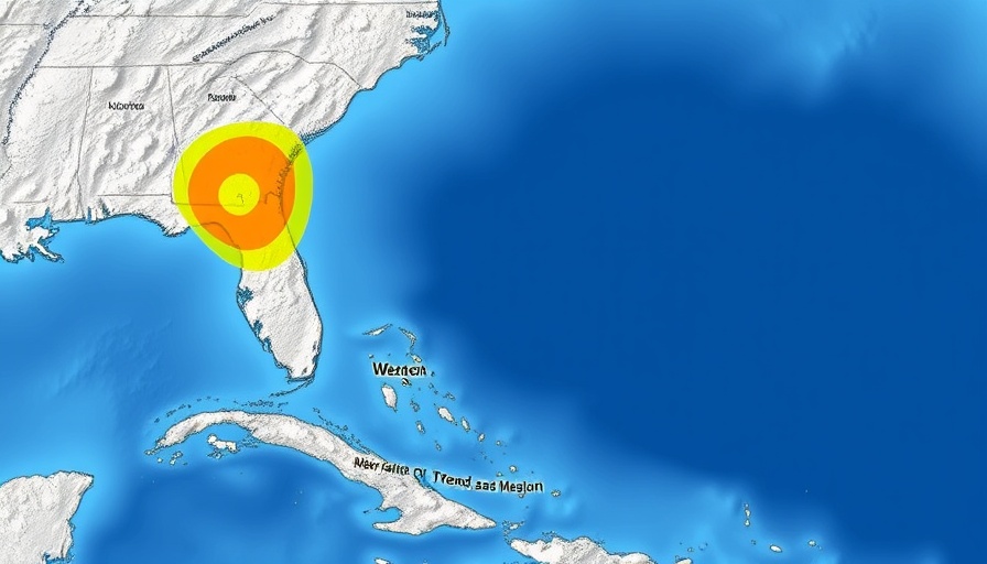 Map showing potential tropical development around Florida.