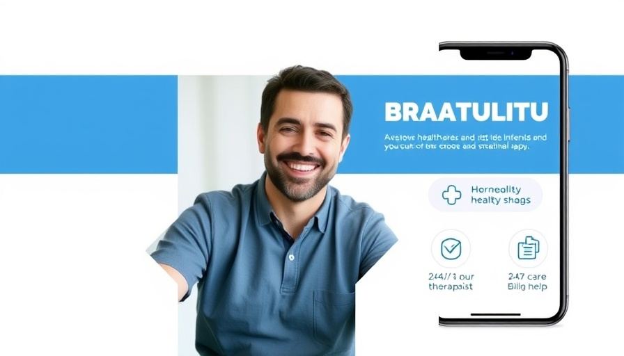 Healthcare referral process in modern app interface ad.