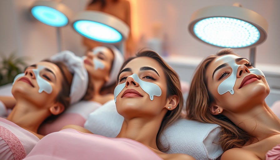 Women receiving non-surgical anti-aging treatments with facial masks.