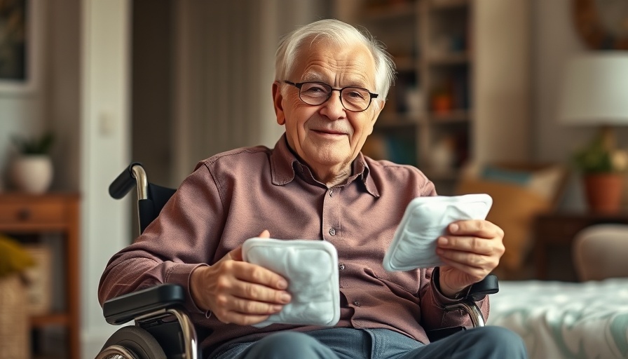 Older man holding a disposable bed pad, best disposable bed pads for adults.