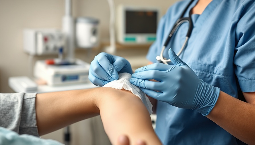 CellerateRX Surgical Powder wound care application on arm.