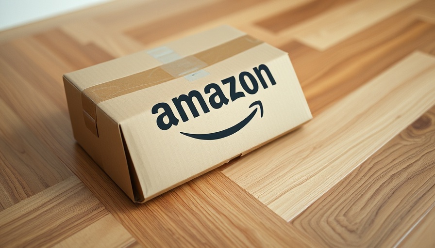 Amazon package on wooden floor highlighting credit card benefits.
