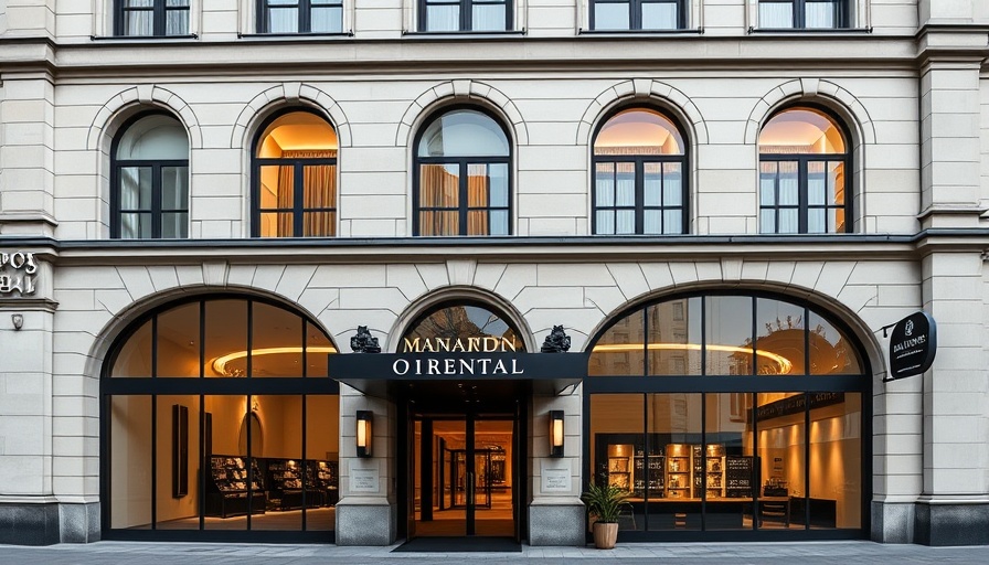 Luxurious Mandarin Oriental Munich entrance with elegant architecture.