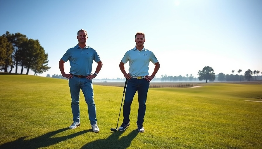 Three men on a golf course representing men's health.