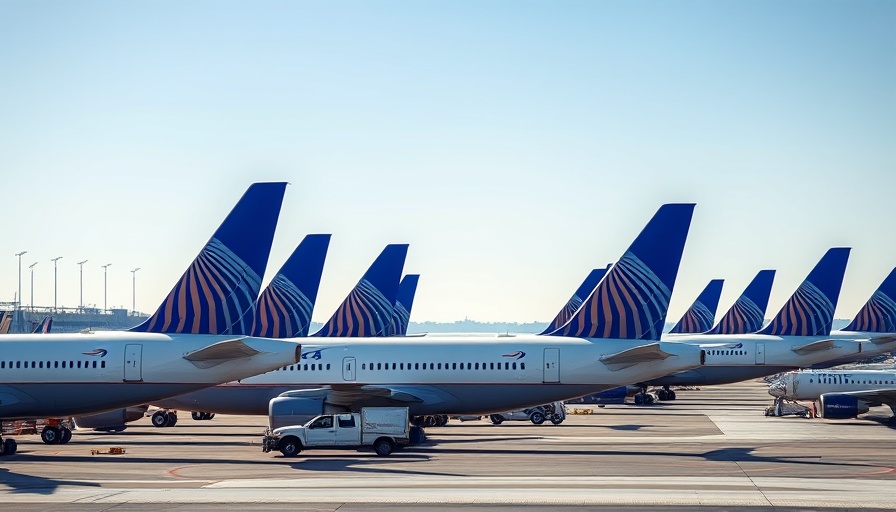 United Airlines planes at gates, showcasing airline service.