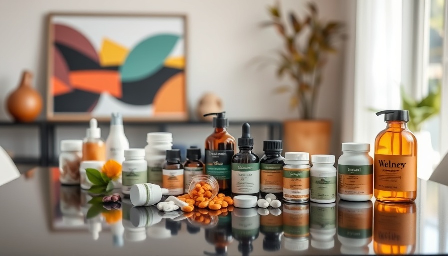 Assorted supplements and wellness items for a healthy sleep stack on a table.