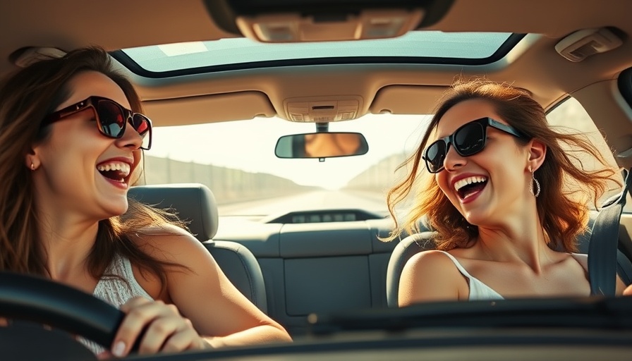 Joyful women on a road trip inside a car, best credit cards for purchasing a car.
