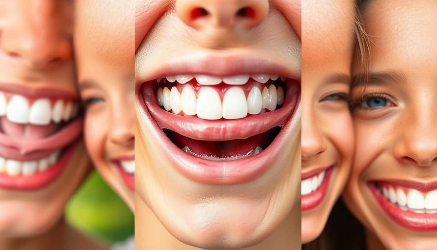 Close-up collage of smiles highlighting beauty routine confidence.