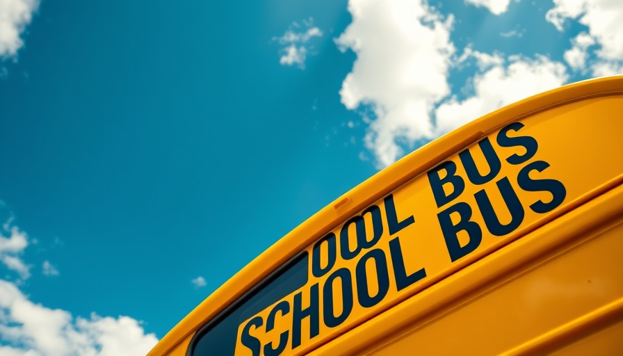 School bus under blue sky, Tampa Bay schools back in session.
