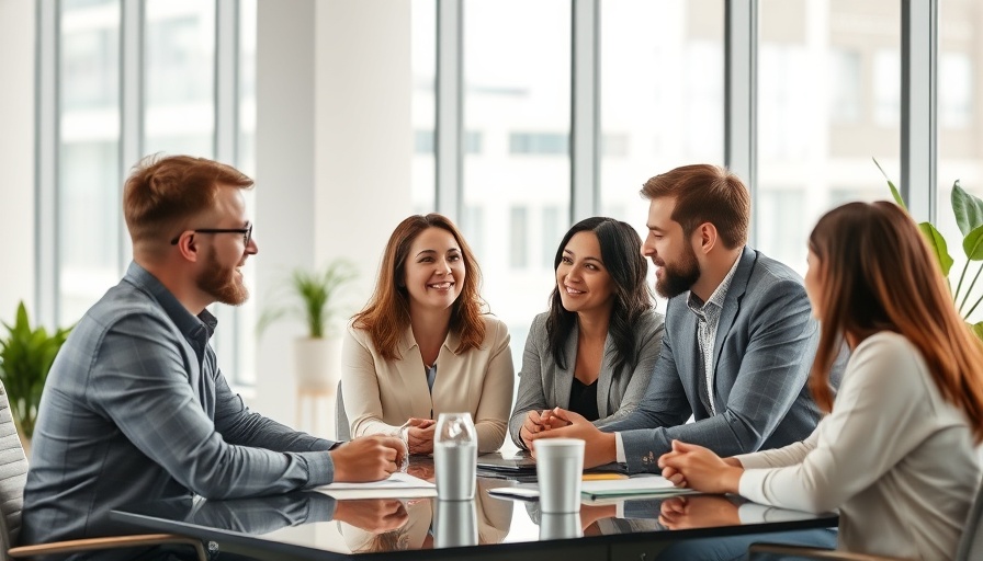 Sobrynth workplace addiction support meeting in modern office.