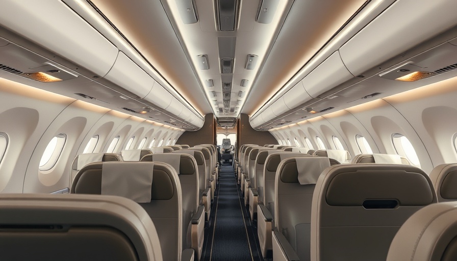 Thrifty Traveler Premium flight deals capture of luxurious first-class airplane cabin.