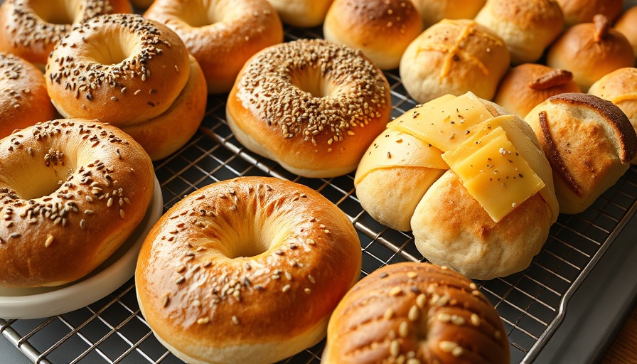 Assorted high-protein dough recipes with bagels, buns, and rolls.