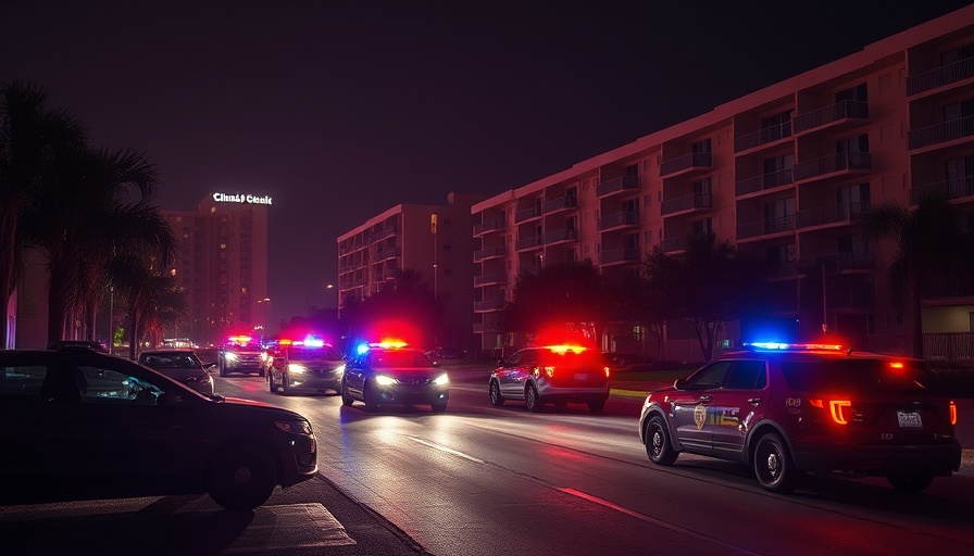 Orlando apartment complex shooting scene with police presence
