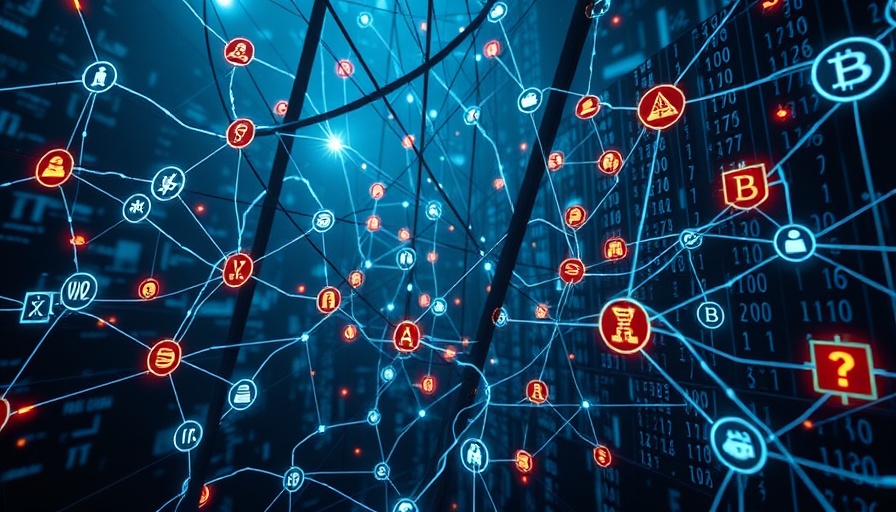 Futuristic digital network illustrating cryptocurrency fraud scheme.