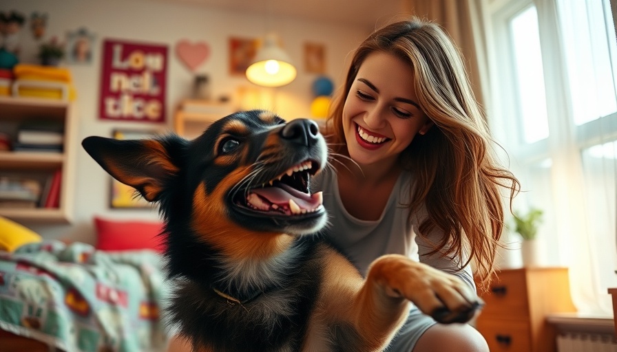 Student enjoying time with pet in a pet-friendly college dorm.