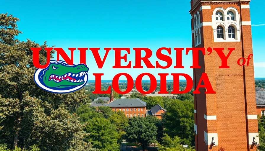 University of Florida ranked as top public university with campus view.