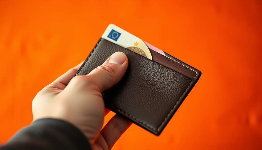 Hand holding wallet with euro notes: smarter way to manage money.