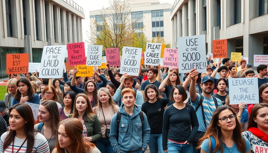 FAU students protest ICE collaboration on campus with signs.