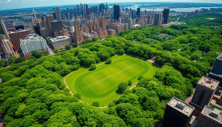 Aerial view of Central Park during a mini-vacation.