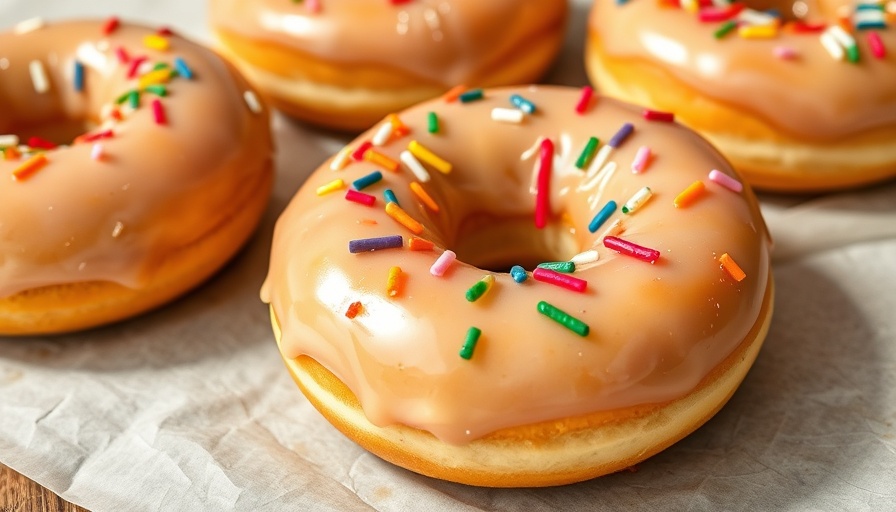 Homemade cottage cheese donuts with glaze and sprinkles.