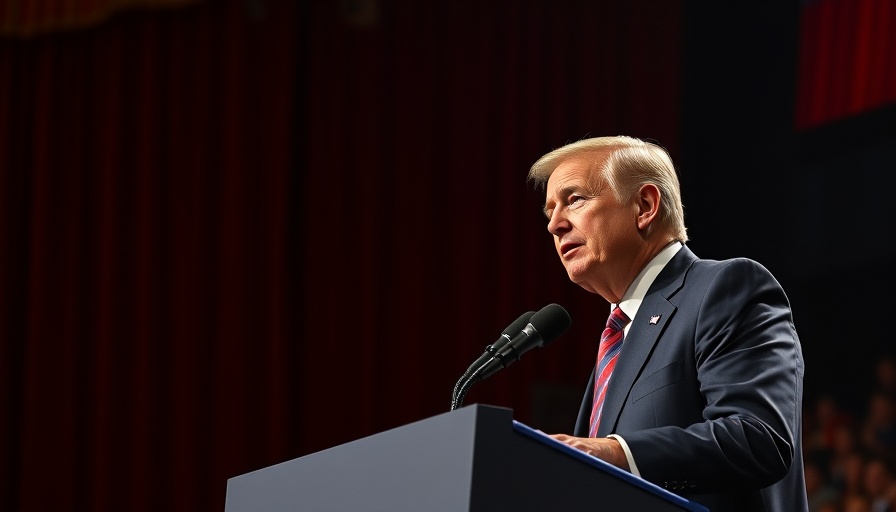 Presidential figure speaking at a podium with USA emblem, discussing a topic.