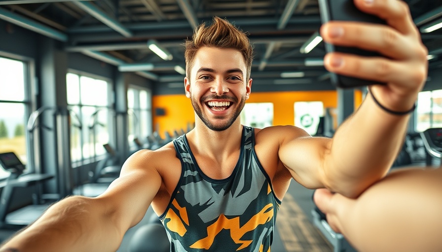 Stay connected with your teenage son, person in gym taking selfie.