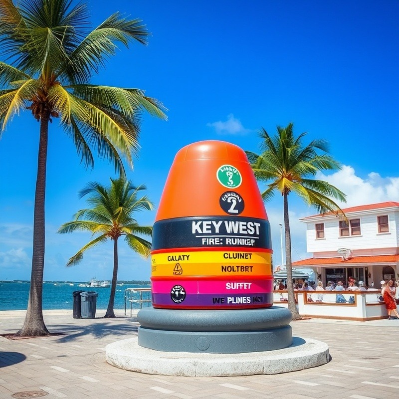 Florida events Key West buoy seafront vibrant sunset.