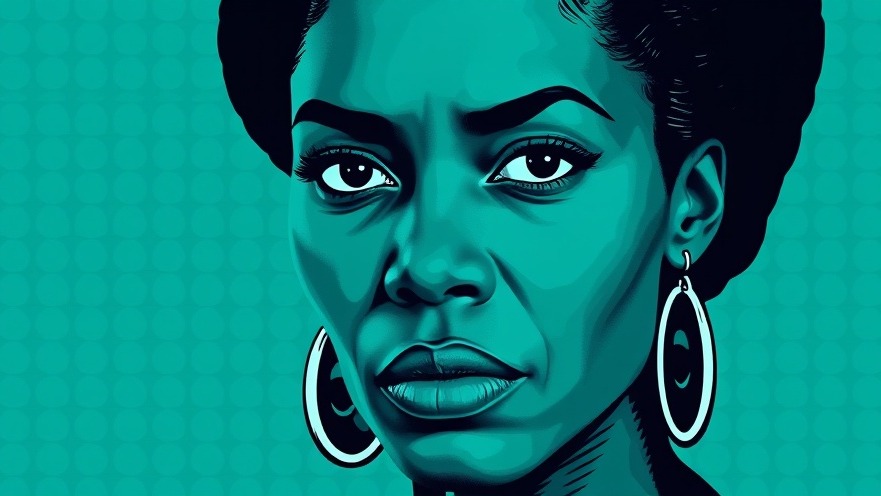 Stylized portrait of an African woman, symbolizing open source technology and women in tech.