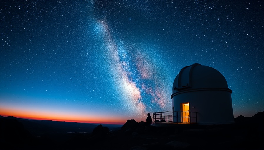 Rare Interstellar Object Spotted above observatory at night with Milky Way.